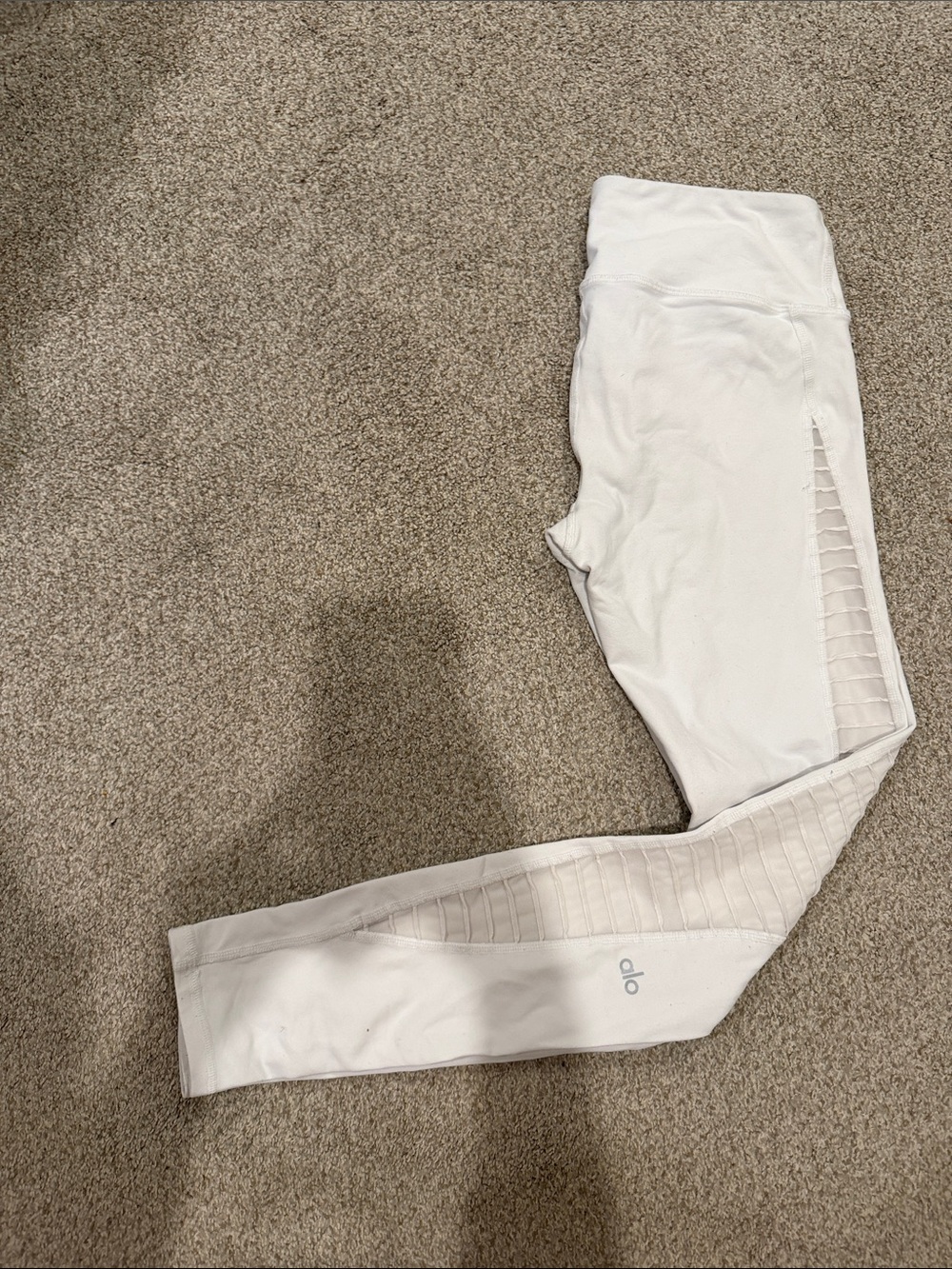 ALO Yoga White Leggings with Ladder Side Panels